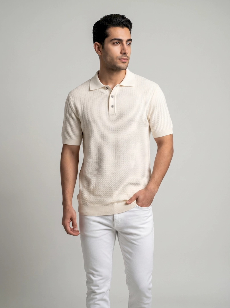 تیشرت بافت یقه دار مردانه 3938